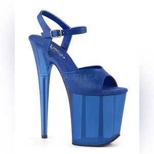 Pleaser Flamingo 808T Frosted Blue Size 10